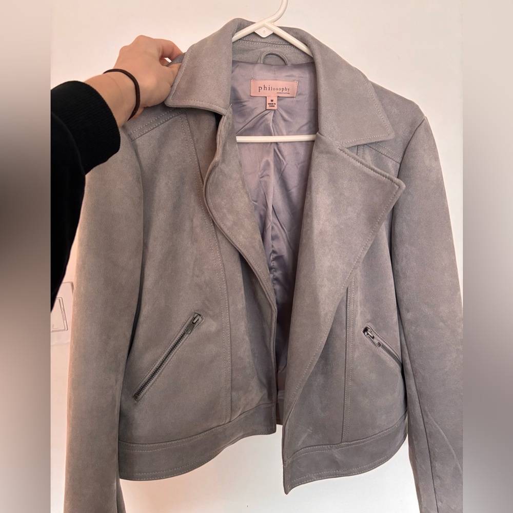 Philosophy Gray Suede Blazer